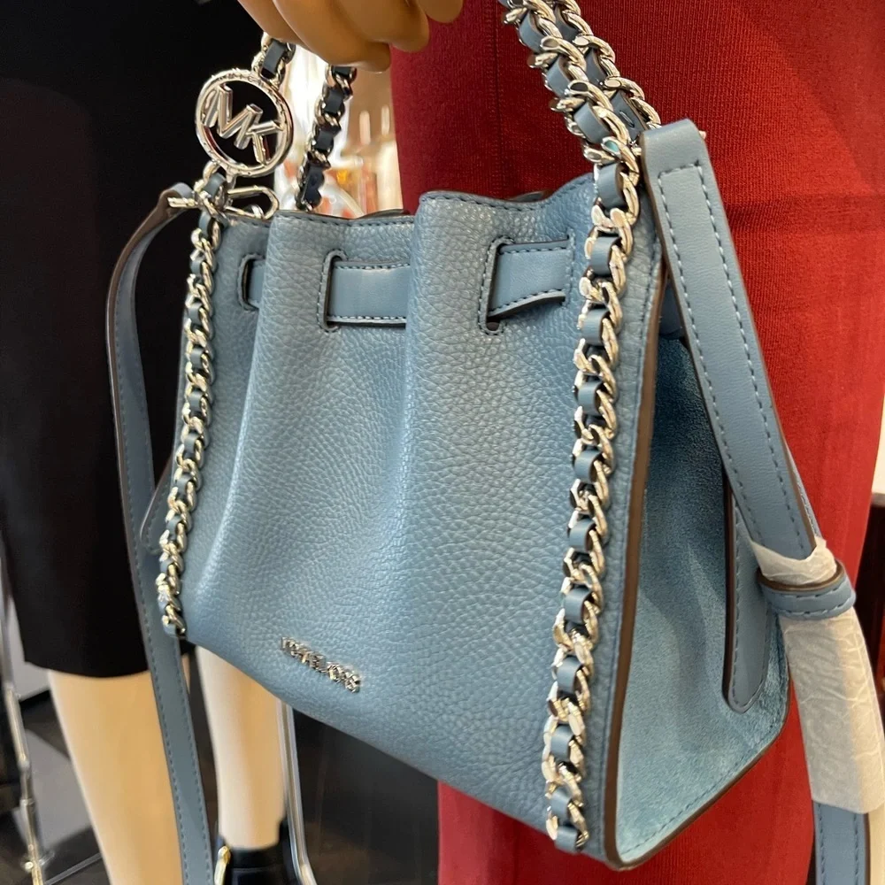MICHAEL KORS Mina Small Chain Convertible Crossbody XBody Bag Cornflower Belted